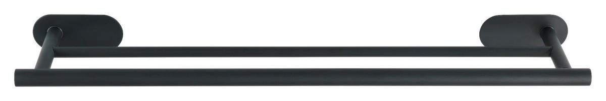 Badetuchstange schwarz Edelstahl B/H/L: ca. 4,5x12x60 cm Dopp.-Badetuchstange_Duo_Orea_Black - schwarz (60,00/4,50/12,00cm) - Turbo-Loc