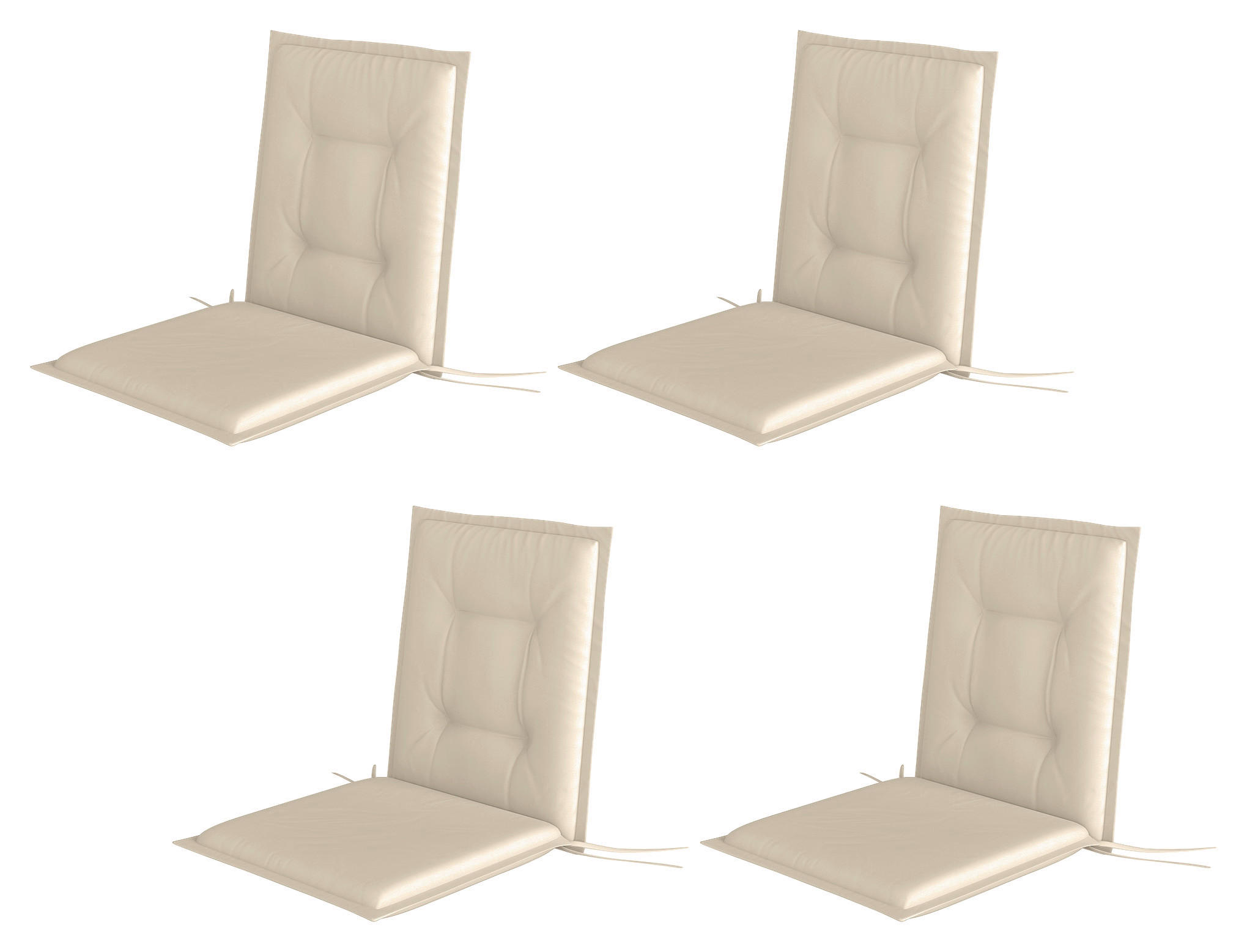 Outsunny Sitzkissen 4er Set beige Polyester B/H/L: ca. 50x5x108 cm Sitzkissen 4er Set - beige (108,00/50,00/5,00cm) - Outsunny