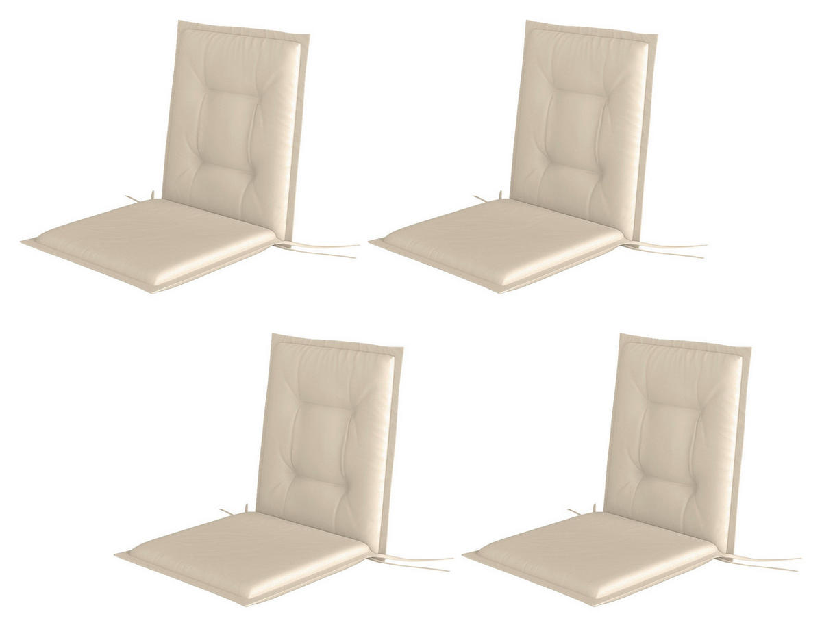 Outsunny Sitzkissen 4er Set beige Polyester B/H/L: ca. 50x5x108 cm Sitzkissen 4er Set - beige (108,00/50,00/5,00cm) - Outsunny