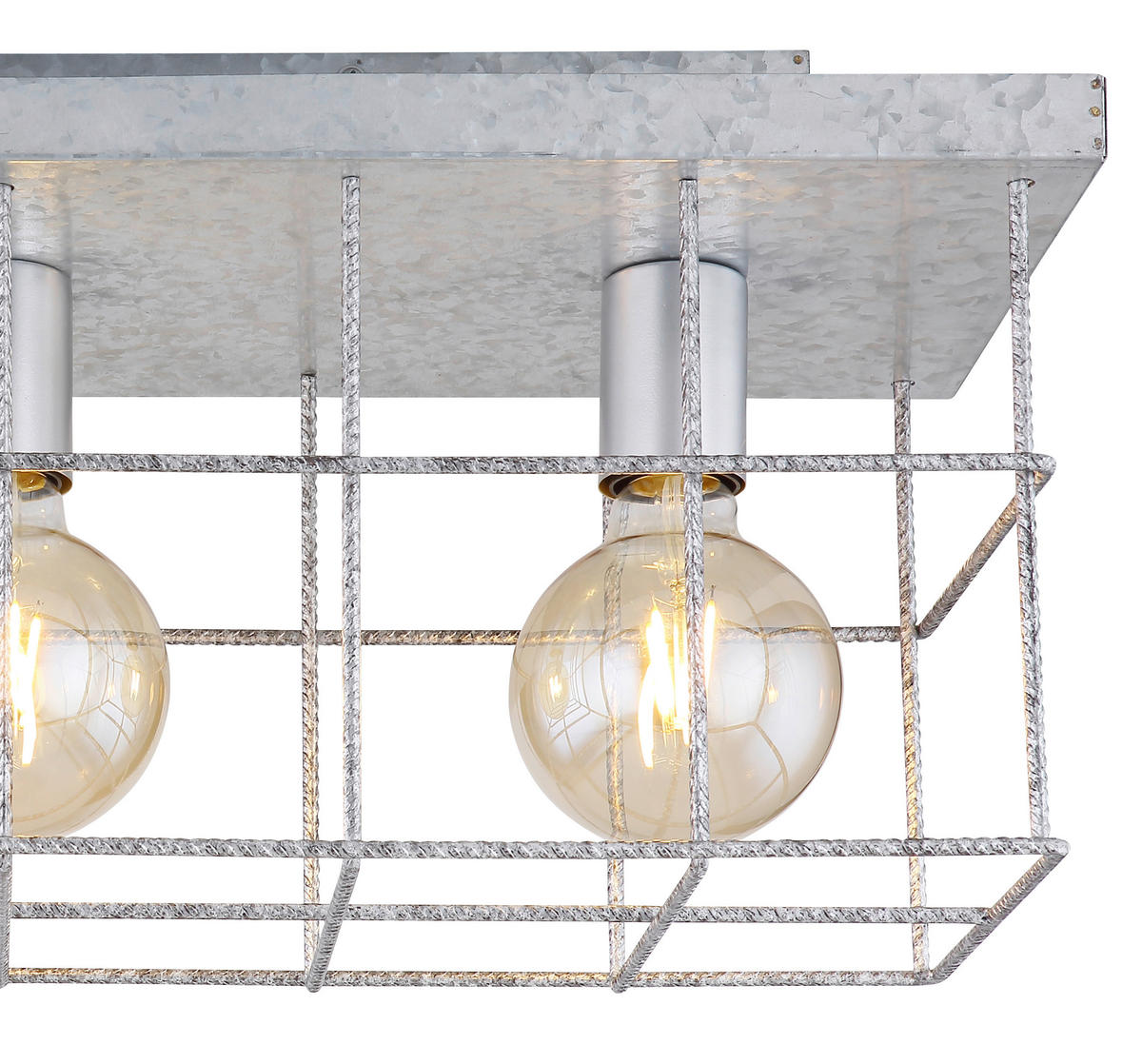 GLOBO Deckenleuchte silber Metall B/H/T: ca. 20x25,8x60 cm 3 Brennstellen 15530Z-3D - silber (20,00/25,80/60,00cm) - GLOBO