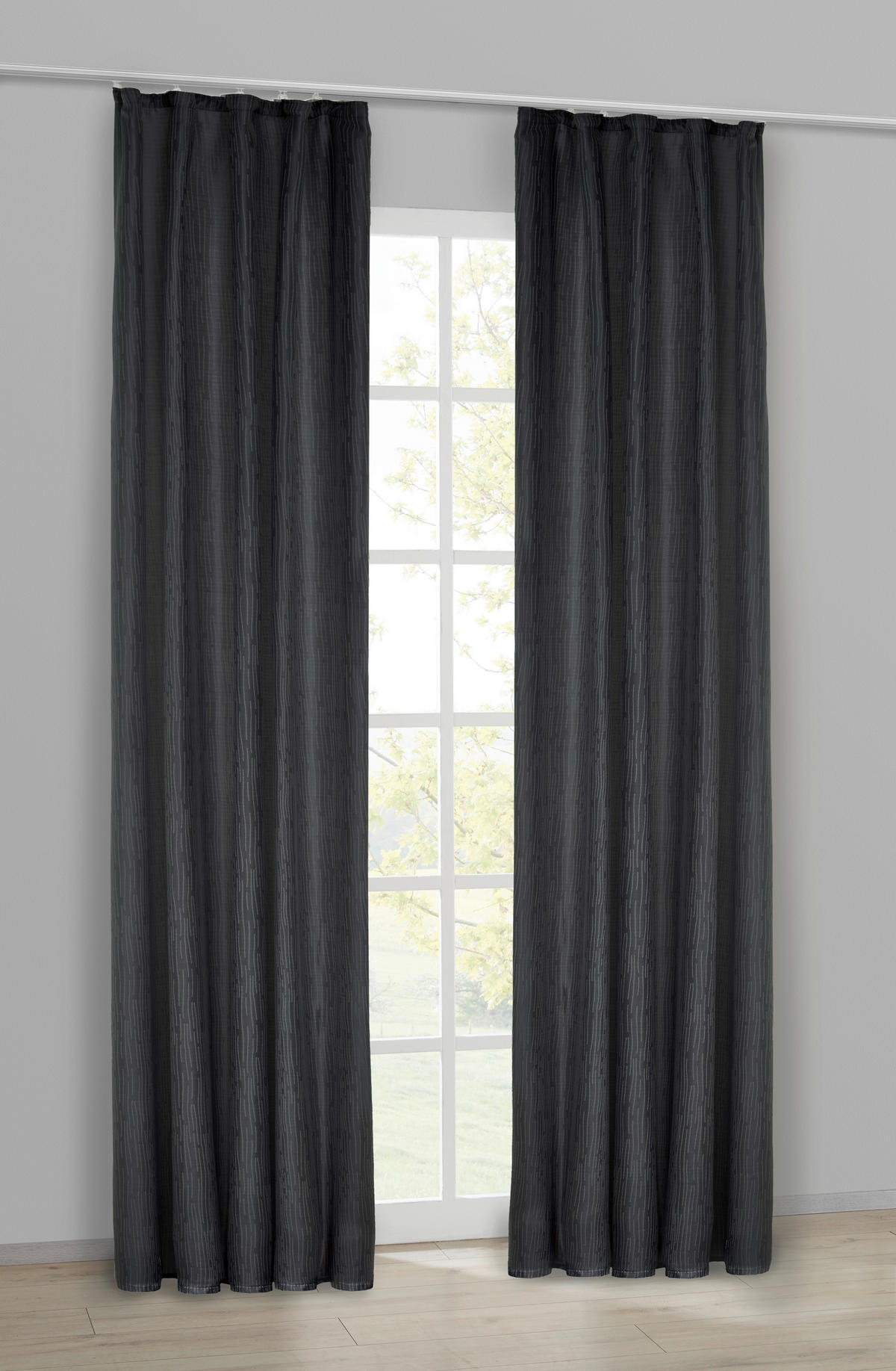 silver edition Dekovorhang Tessin schwarz B/L: ca. 140x245 cm Tessin - schwarz (140,00/245,00cm) - silver edition