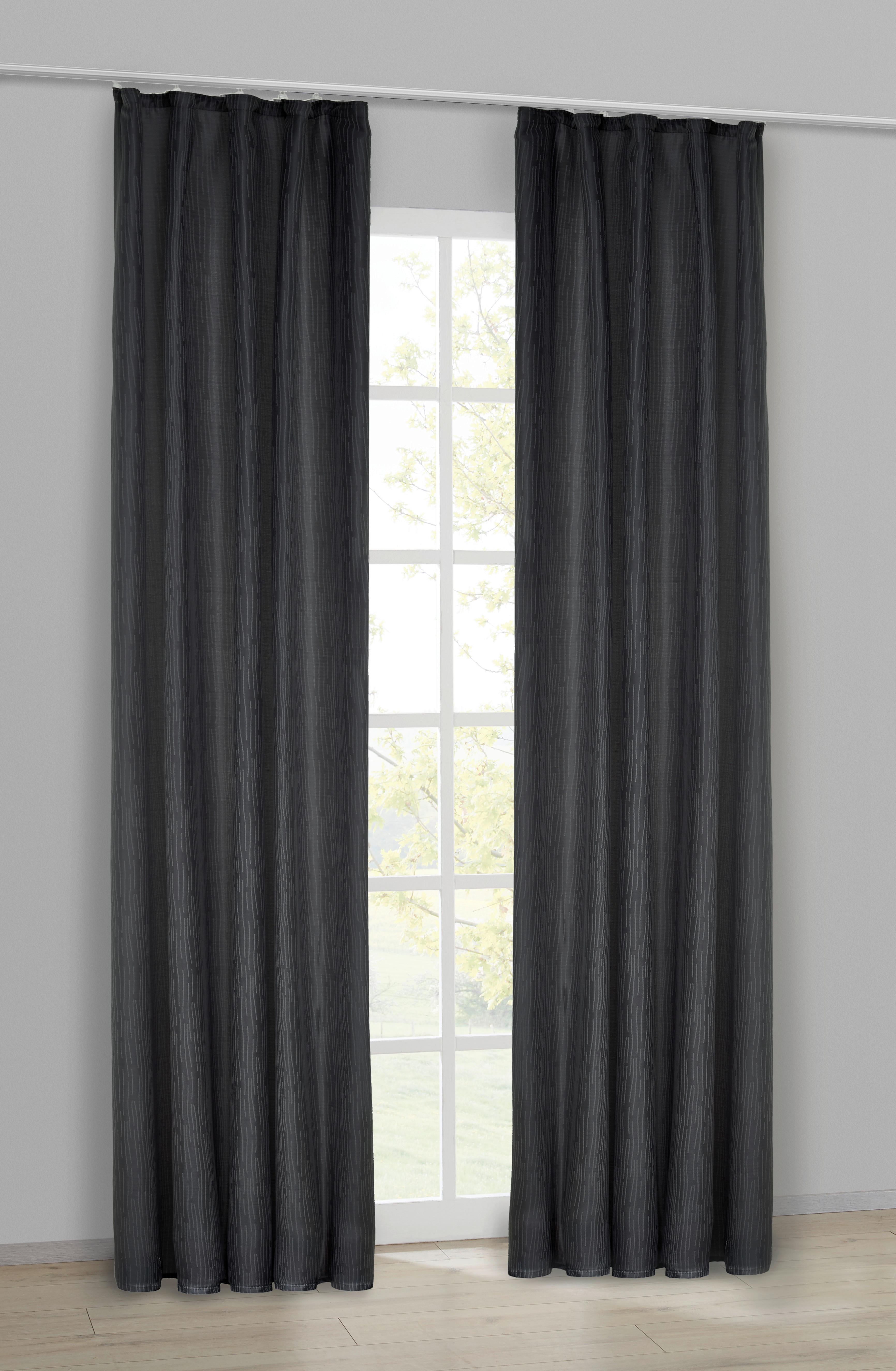 Dekovorhang Tessin schwarz B/L: ca. 140x245 cm günstig online kaufen