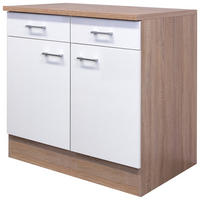 Unterschrank Samoa weiß Eiche Nachbildung B/H/T: ca. 80x85x60 cm Samoa - Eiche/weiß (80,00/85,00/60,00cm) - Flex-Well