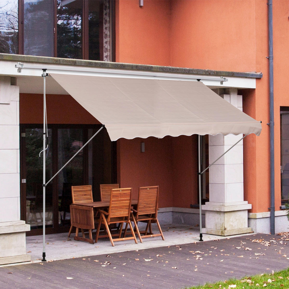 Klemm-Markise beige B/H/L: ca. 300x280x150 cm Klemmmarkise - beige (150,00/300,00/280,00cm) - Outsunny