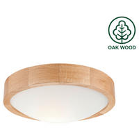 Lamkur Deckenleuchte ANELLO 40790 Eiche Glas Holz H/L: ca. 8x27 cm E27 1 Brennstellen Anello - Eiche (27,00cm) - Lamkur