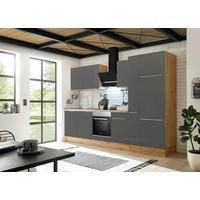 Respekta Küchenblock Marleen grau matt B/H/T: ca. 310x211x60 cm Marleen - Eiche/Alu (310,00/211,00/60,00cm) - Respekta