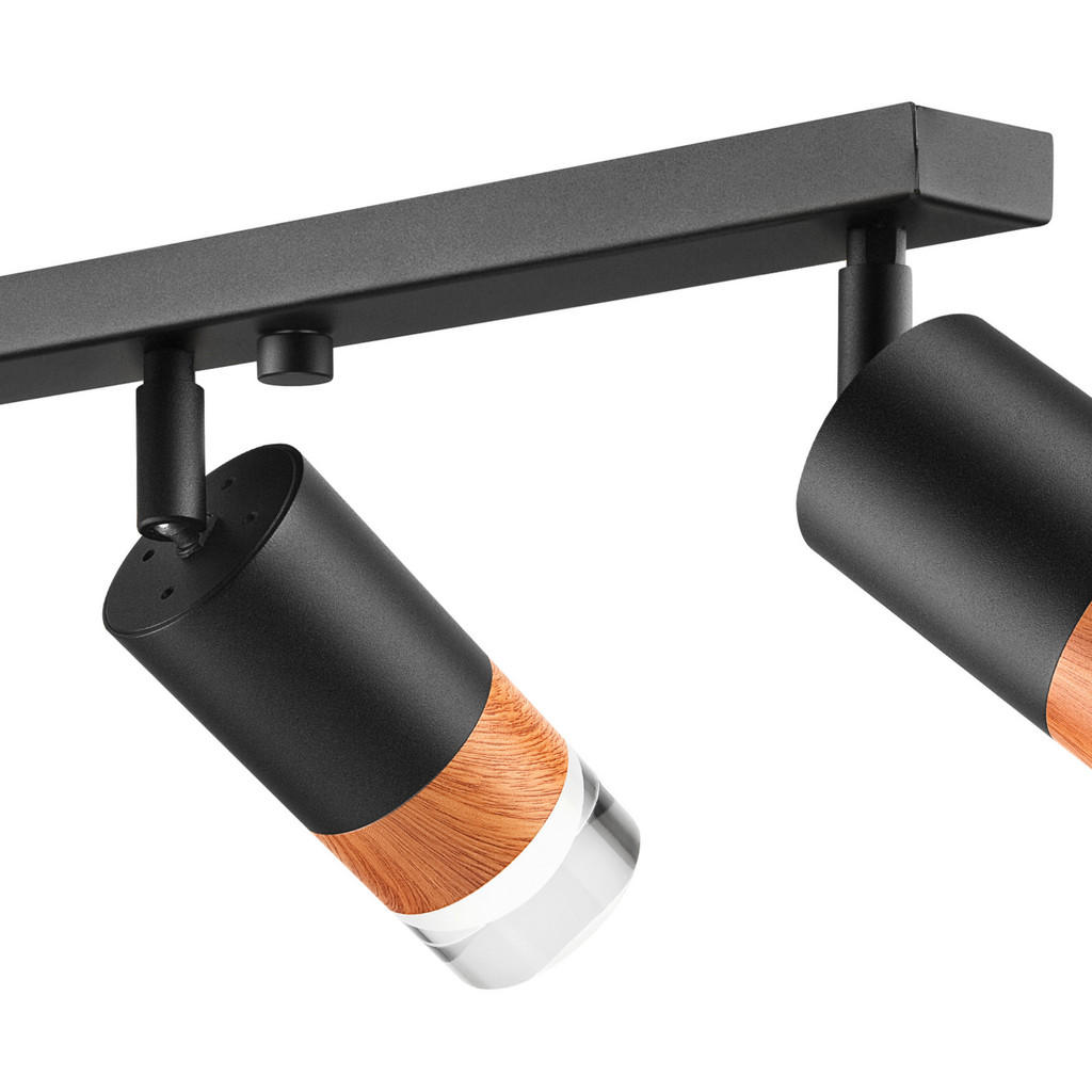 Thumbnail - Lamkur Deckenleuchte schwarz Glas Stahl B/H/L: ca. 8x19x81 cm 4 Brennstellen