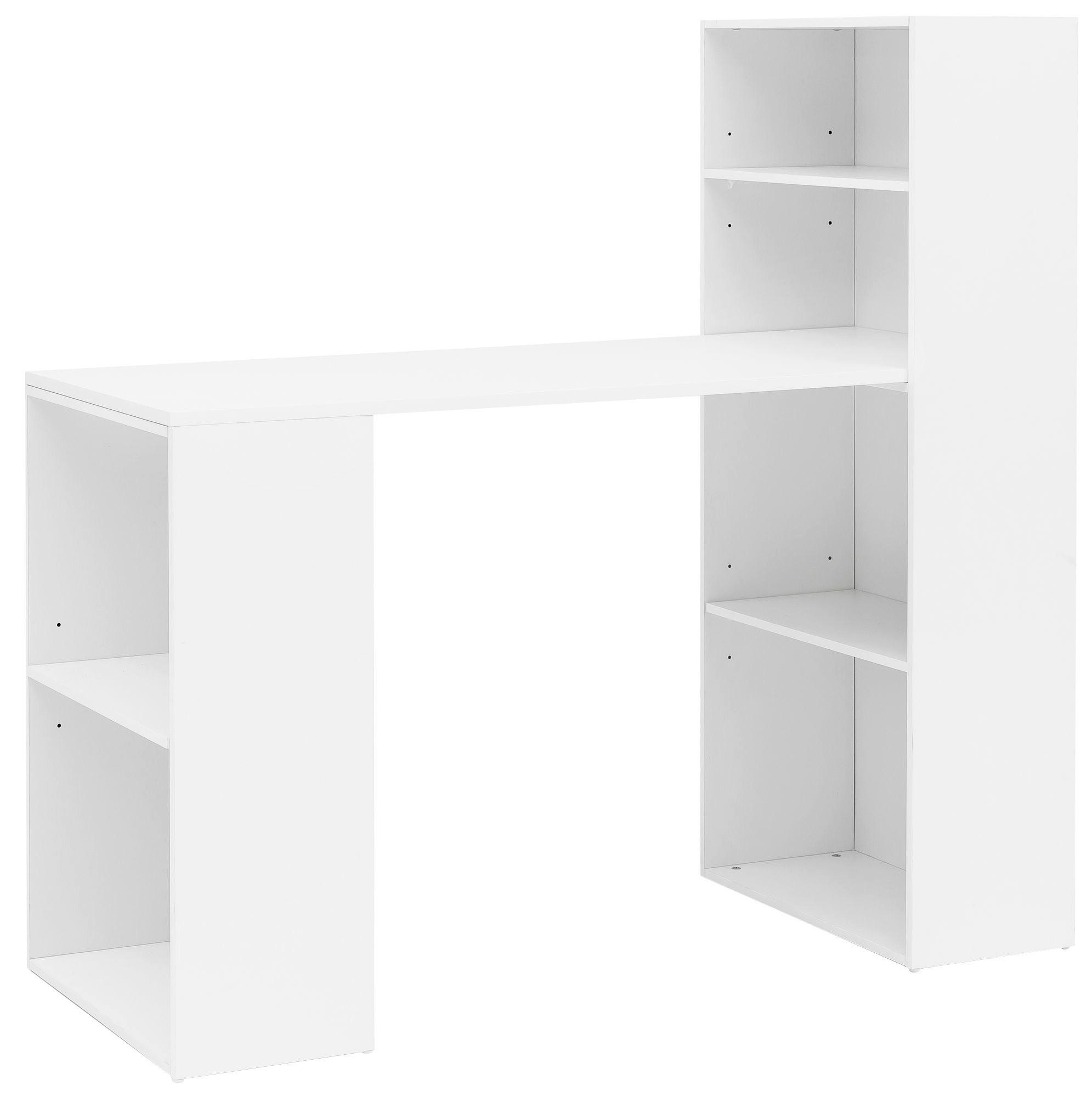 Schreibtisch weiß B/H/T: ca. 50x120x120 cm Schreibtisch - weiß (50,00/120,00/120,00cm) - Wohnling