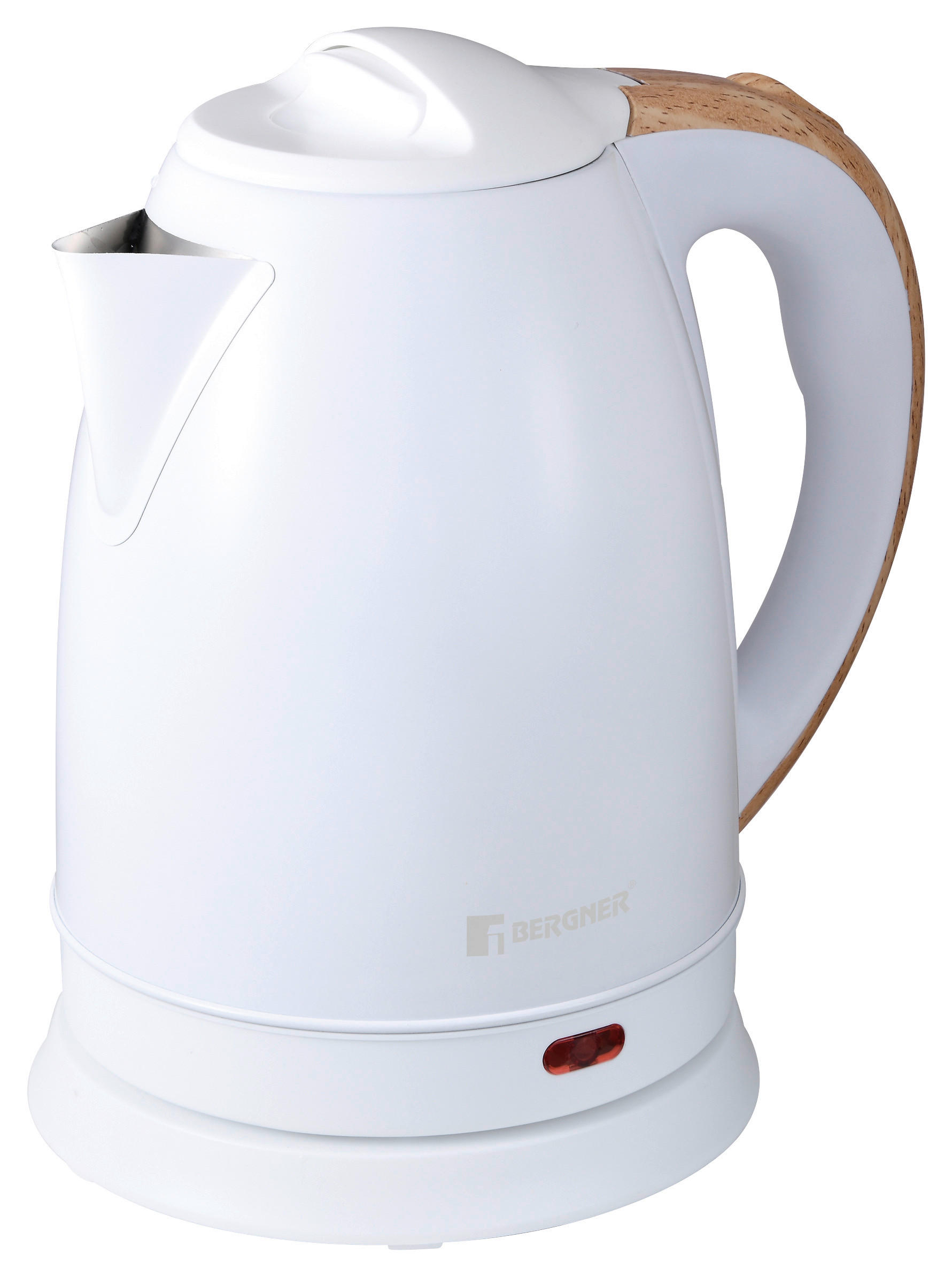 BERGNER Wasserkocher BG-50032-WH weiß Kunststoff B/H/L: ca. 21x16x20 cm ca. 1,8 l NATURALLY - weiß (20,00/21,00/16,00cm) - BERGNER