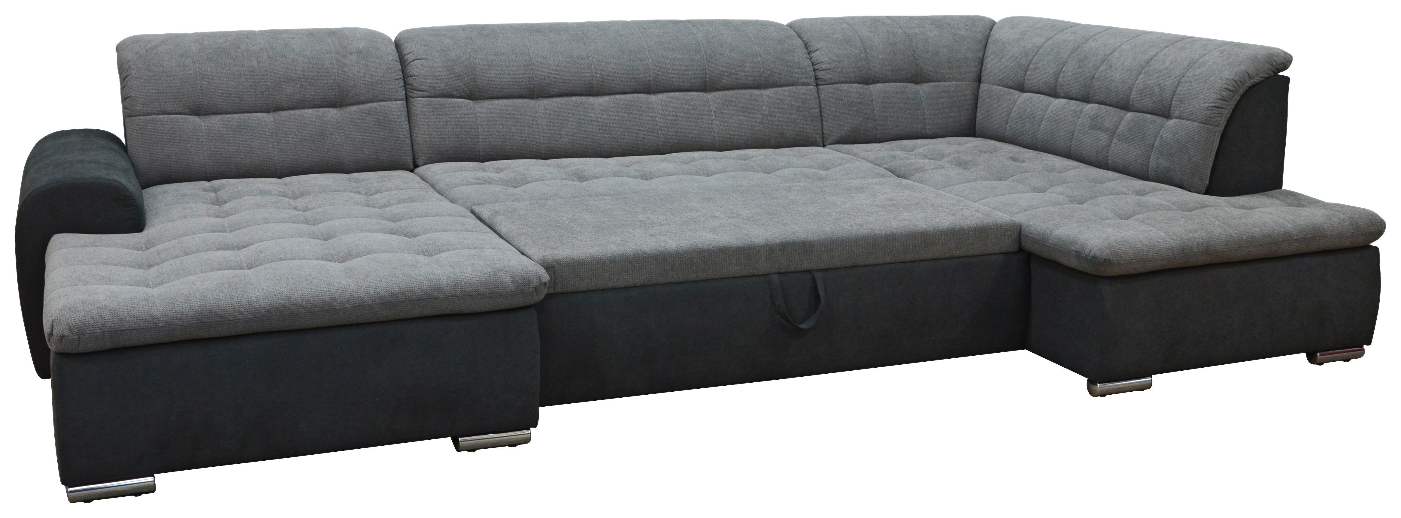 Wohnlandschaft Edard new schwarz grau B/H/T: ca. 348x85x197 cm Edard new - schwarz/Chrom (348,00/85,00/197,00cm)