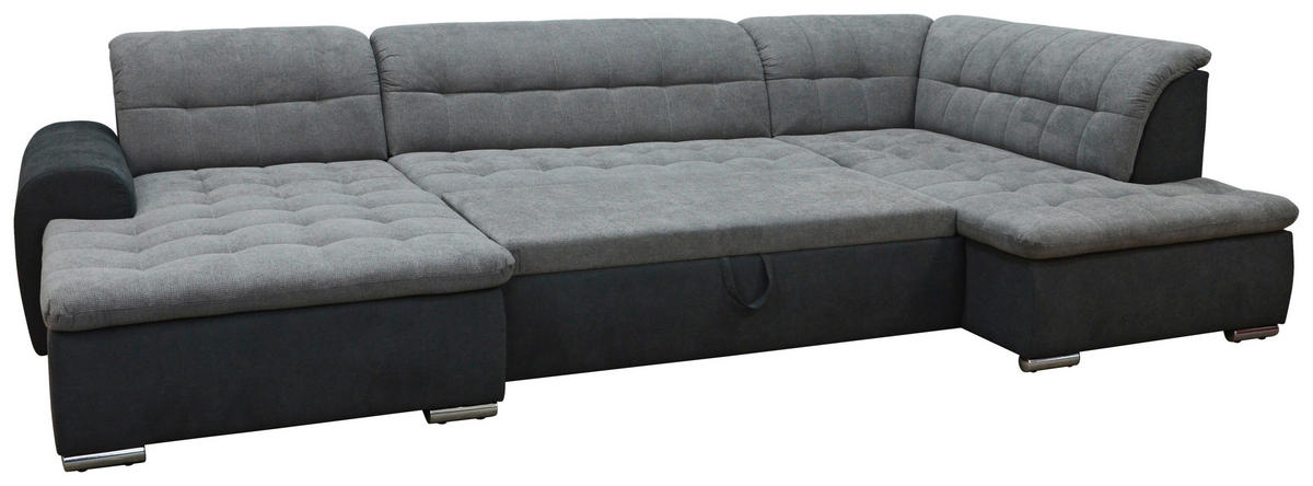 Wohnlandschaft Edard new schwarz grau B/H/T: ca. 348x85x197 cm Edard new - schwarz/Chrom (348,00/85,00/197,00cm)