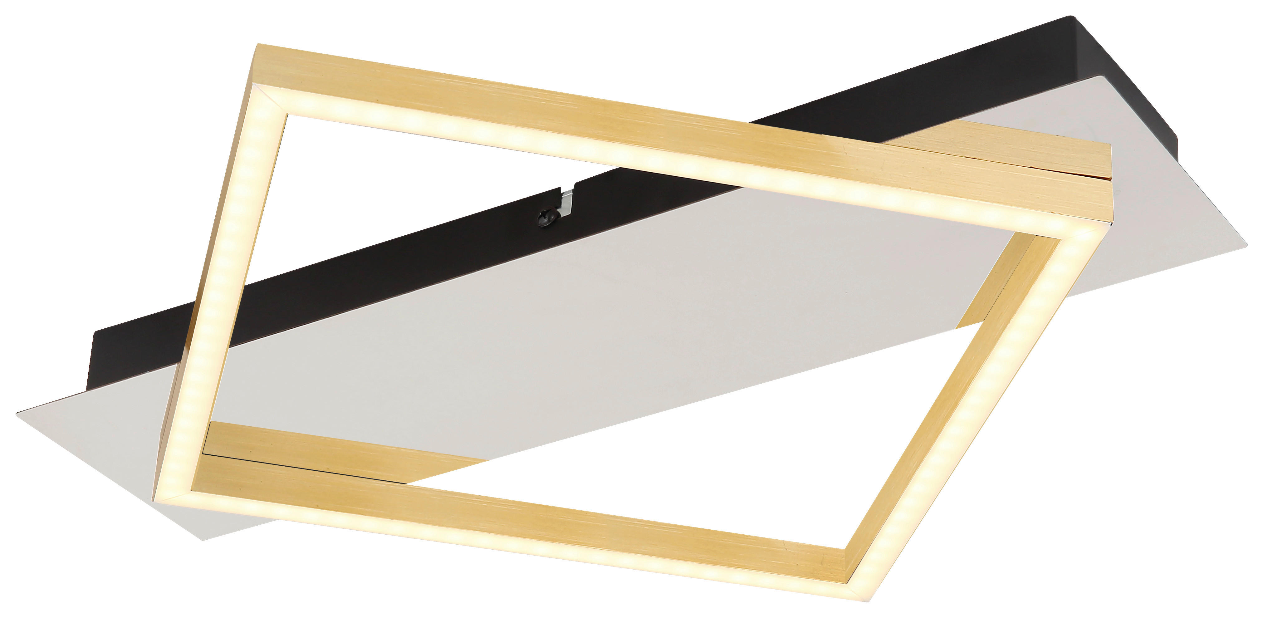 GLOBO LED-Deckenleuchte 67847-12 Chrom gold mattschwarz Metall Kunststoff Aluminium B/H/T: ca. 35x5x39,5 cm LESINA - gold/mattschwarz (35,00/5,00/39,50cm) - GLOBO