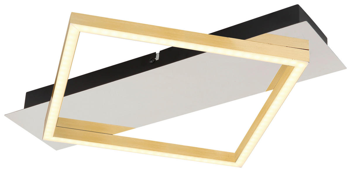 GLOBO LED-Deckenleuchte 67847-12 Chrom gold mattschwarz Metall Kunststoff Aluminium B/H/T: ca. 35x5x39,5 cm LESINA - gold/mattschwarz (35,00/5,00/39,50cm) - GLOBO