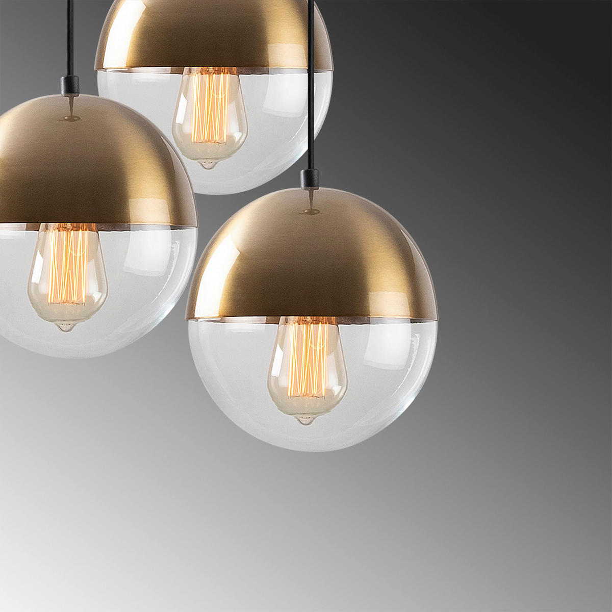 Opviq Pendelleuchte Bastos-6156 Metall Glas B/H/T/L/D: ca. 44x111x44x44x44 cm E27 3 Brennstellen Bastos - (44,00/44,00/111,00cm) - Opviq