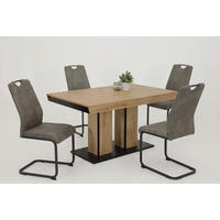 Essgruppe Agnes I grau Eiche Holzwerkstoff B/H/T: ca. 220x76x90 cm Agnes I - Eiche/grau (220,00/76,00/90,00cm) - Hela