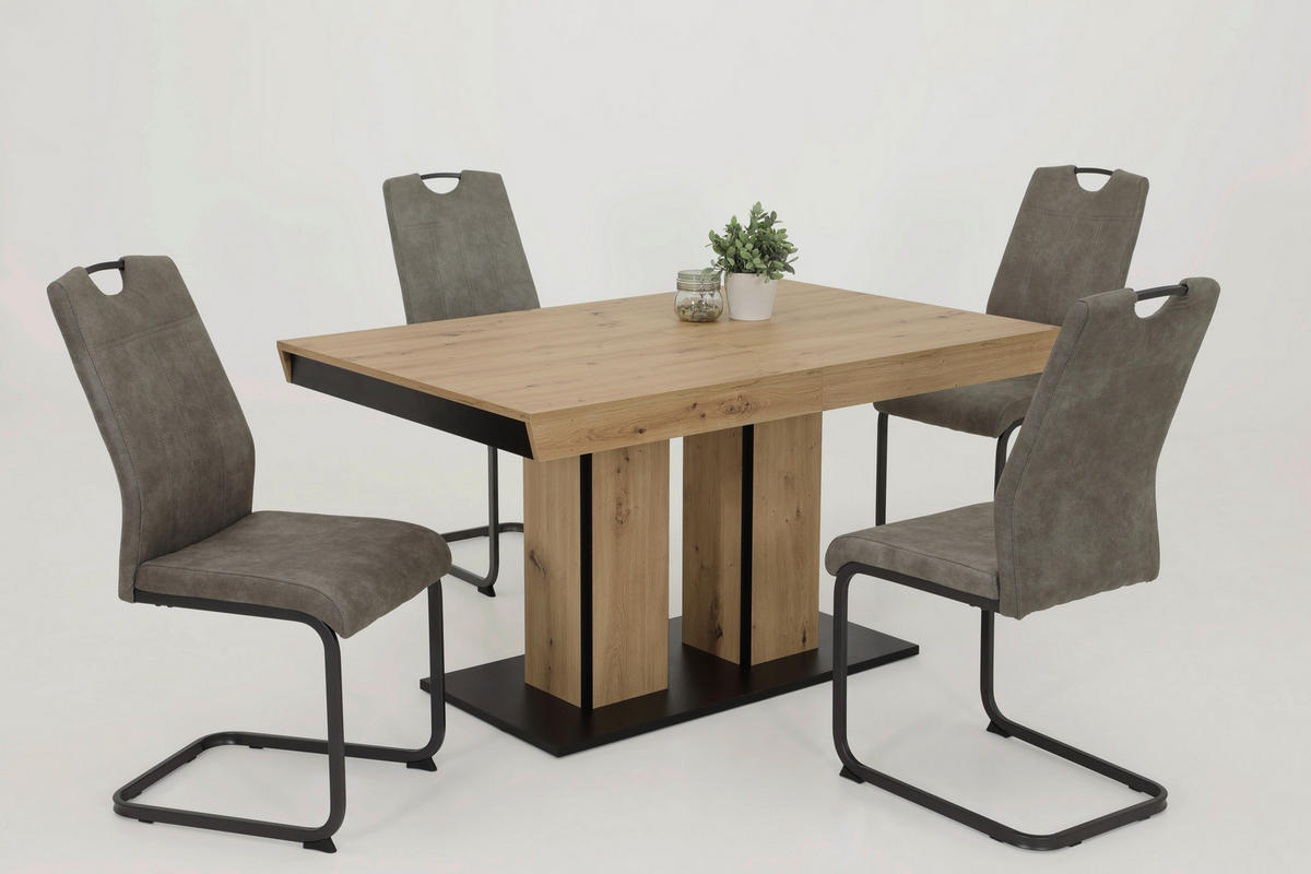 Essgruppe Agnes I grau Eiche Holzwerkstoff B/H/T: ca. 220x76x90 cm Agnes I - Eiche/grau (220,00/76,00/90,00cm) - Hela