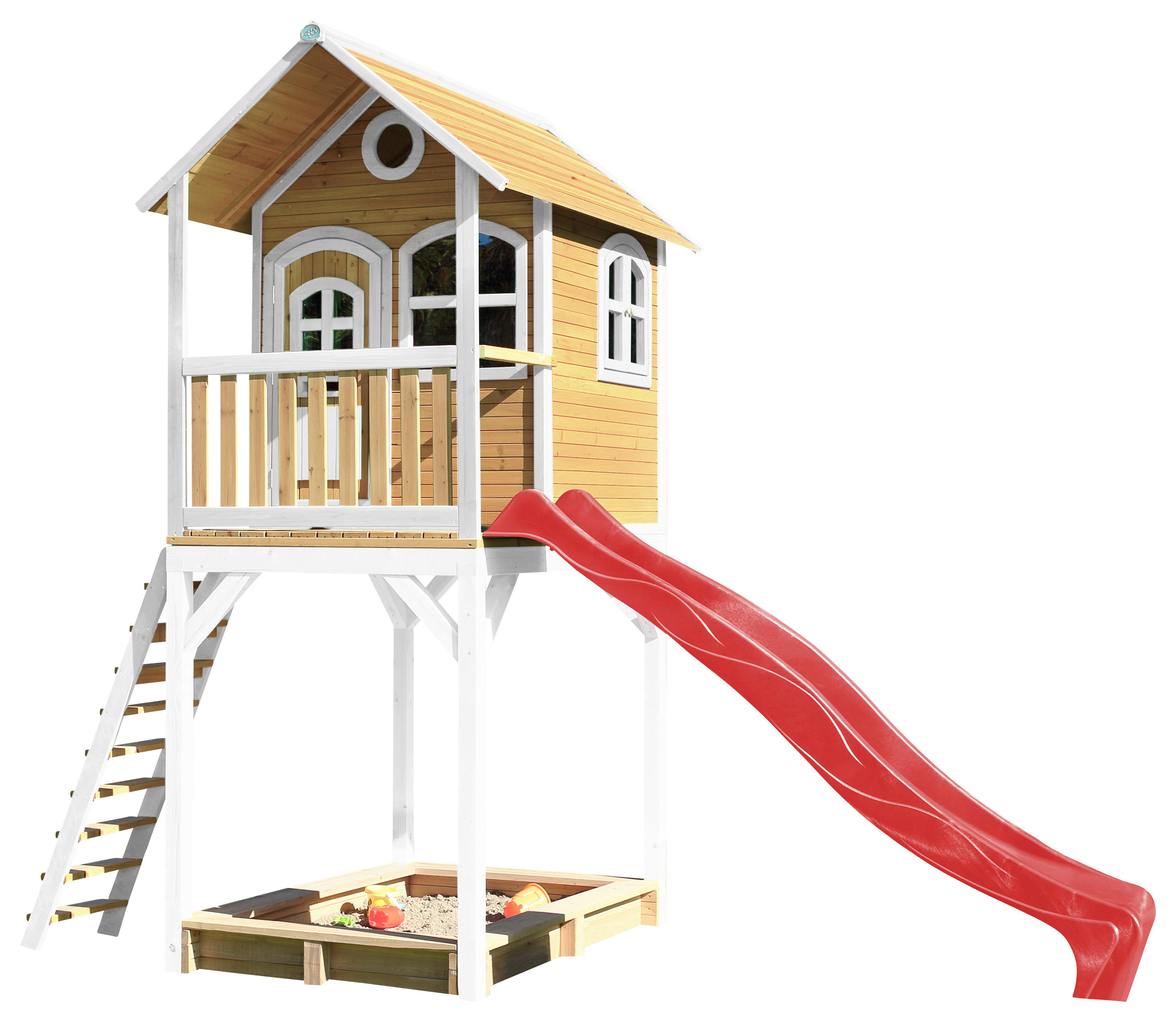 AXI Spielhaus Romy braun B/H/L: ca. 420x320x191 cm Romy - braun/weiß (191,00/420,00/320,00cm) - AXI