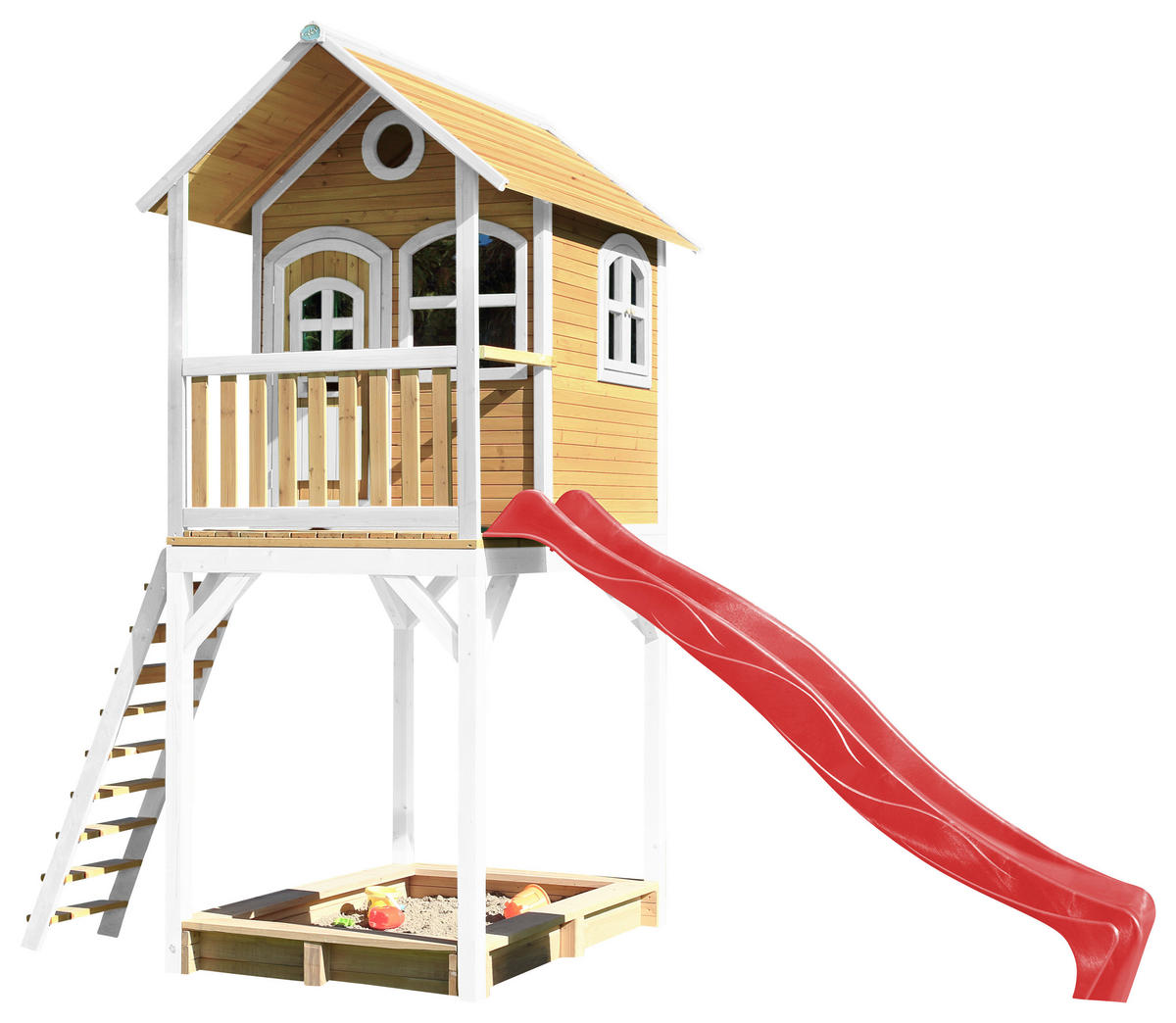 AXI Spielhaus Romy braun B/H/L: ca. 420x320x191 cm Romy - braun/weiß (191,00/420,00/320,00cm) - AXI