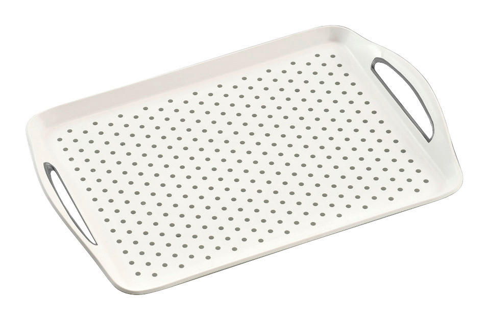 Kesper Serviertablett weiß Kunststoff B/L: ca. 32x45,5 cm Serviertablett weiß - weiß (32,00/45,50cm) - Kesper