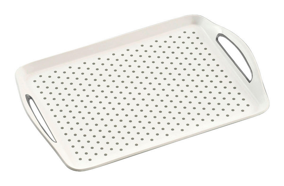 Kesper Serviertablett weiß Kunststoff B/L: ca. 32x45,5 cm Serviertablett weiß - weiß (32,00/45,50cm) - Kesper