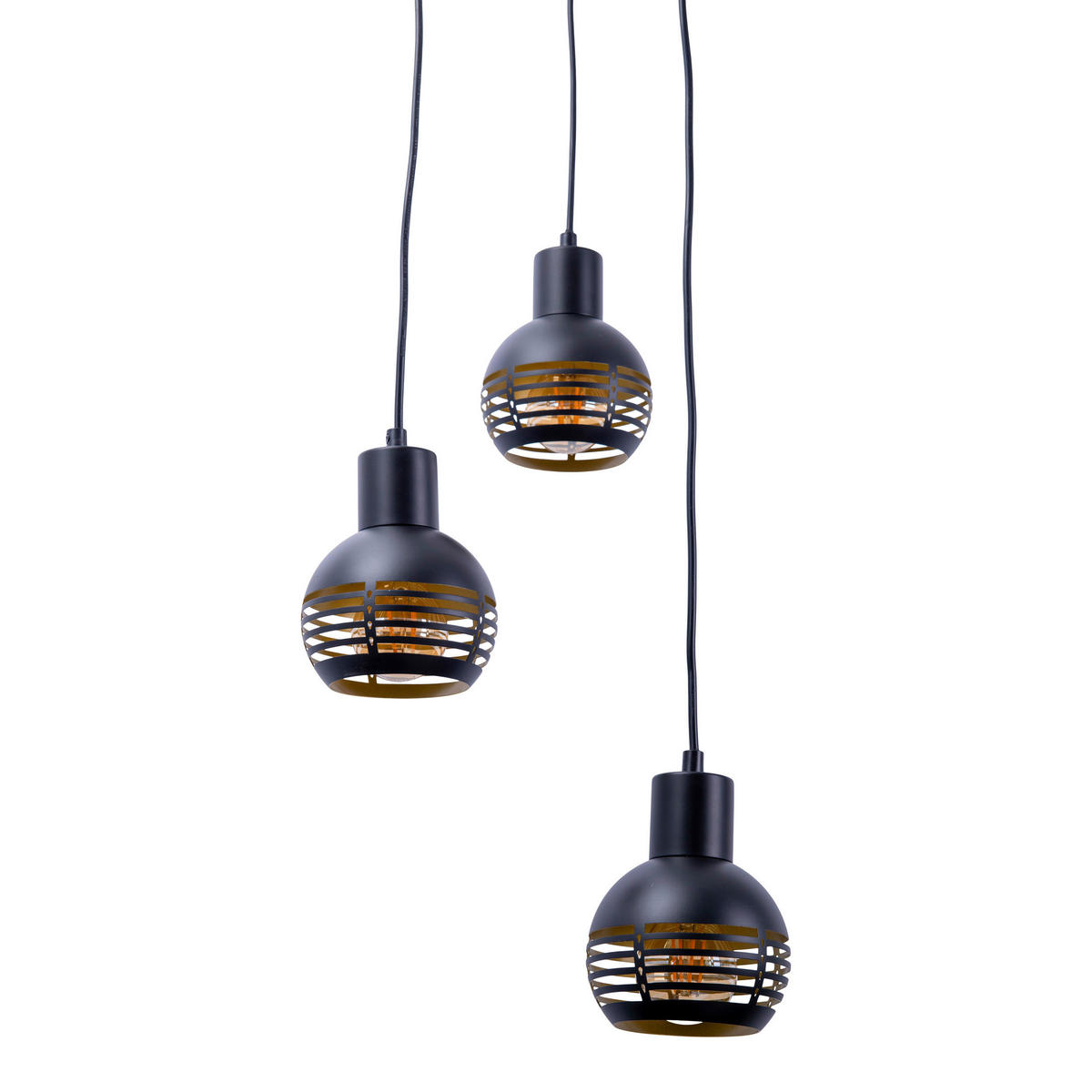 Näve Leuchten Pendelleuchte Casco NV7092622 schwarz Metall H/D: ca. 120x25 cm E27 3 Brennstellen 3er Pendelleuchte "Casco" - schwarz (25,00/120,00cm) - Näve Leuchten