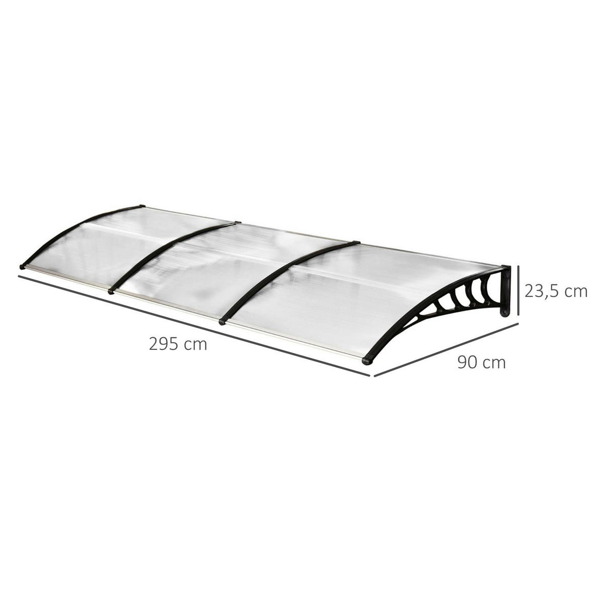 Outsunny Vordach weiß B/H/L: ca. 295x90x23,5 cm Vordach - weiß (23,50/295,00/90,00cm) - Outsunny