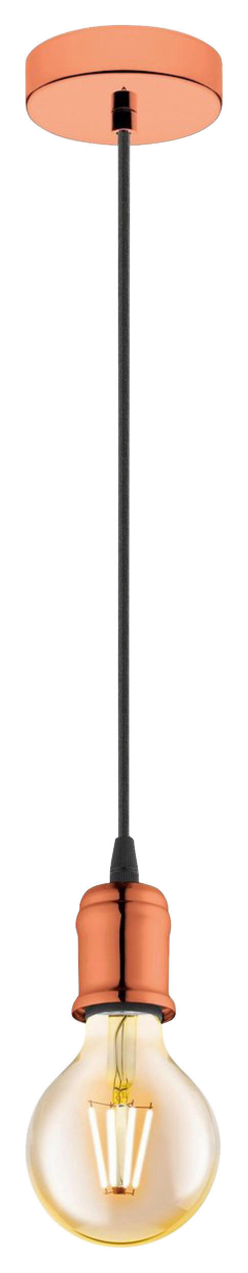 Eglo Pendelleuchte Kupfer Metall B/H/L: ca. 10x200x10 cm E27 1 Brennstellen Yorth - Kupfer (10,00/10,00/200,00cm) - Eglo