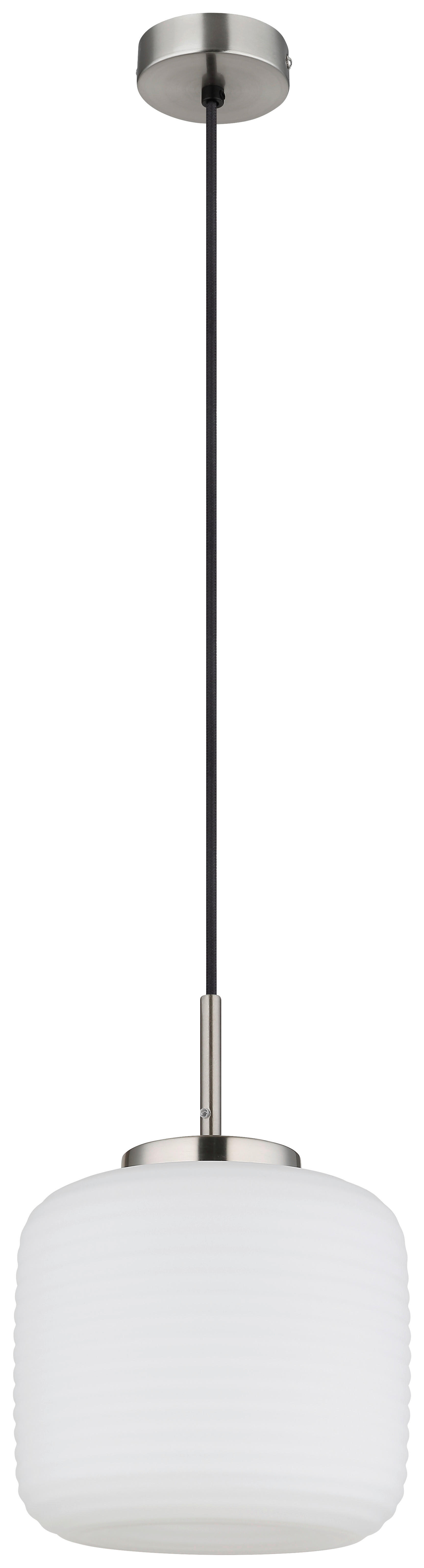 GLOBO Pendelleuchte nickel matt schwarz Opal Metall Glas H/D: ca. 130x24 cm 1.0 Brennstellen Kaldora - nickel matt/schwarz (24,00/130,00cm) - GLOBO