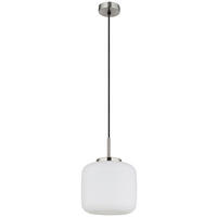 GLOBO Pendelleuchte nickel matt schwarz Opal Metall Glas H/D: ca. 130x24 cm 1.0 Brennstellen Kaldora - nickel matt/schwarz (24,00/130,00cm) - GLOBO