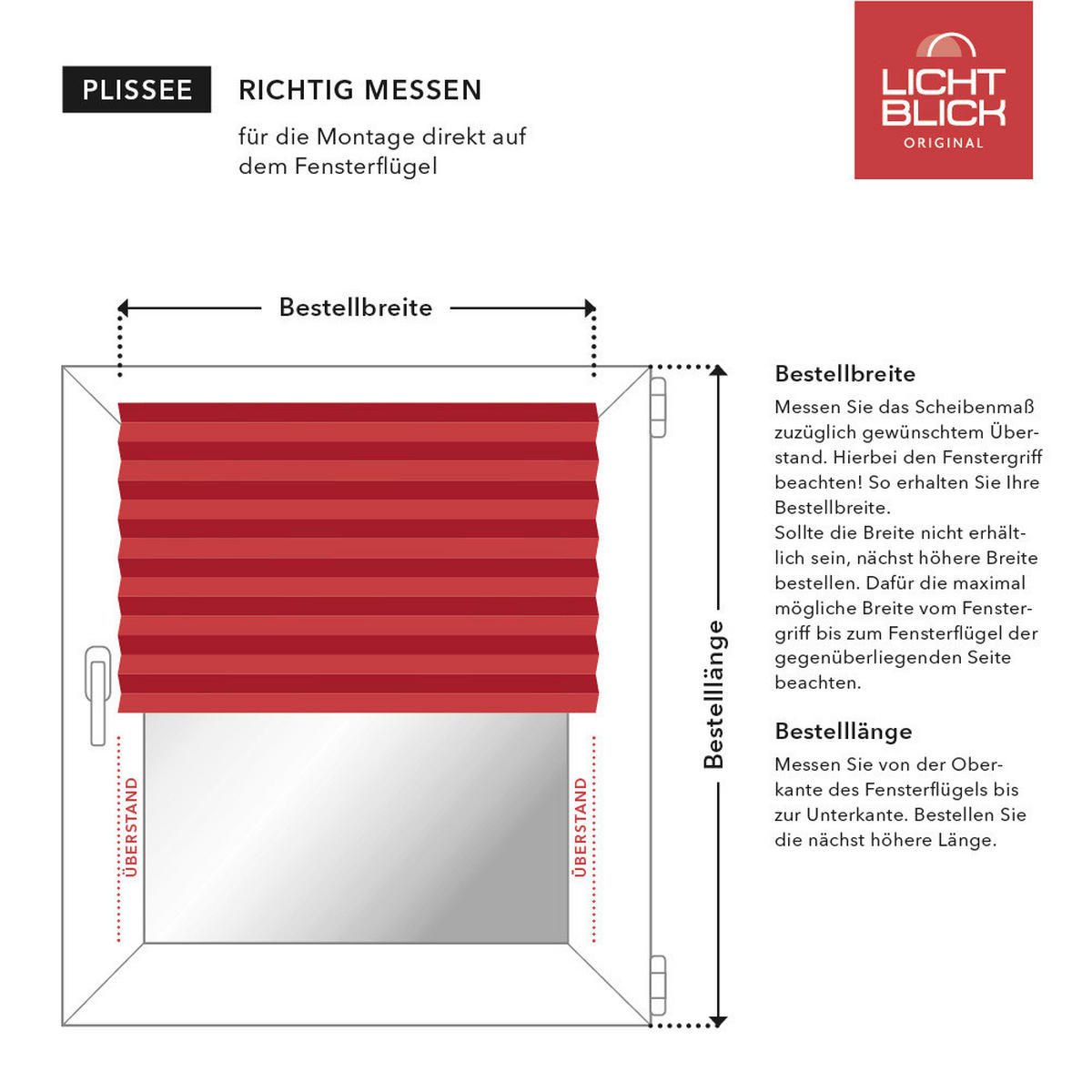 LICHTBLICK Spannplissee braun B/L: ca. 95x130 cm Plissee_Klemmfix - braun (95,00/130,00cm) - LICHTBLICK