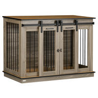 PawHut Hunde-Zubehör Eiche Polypropylen B/H/L: ca. 60x120x88,5 cm Hundekäfig - Eiche (88,50/60,00/120,00cm) - PawHut