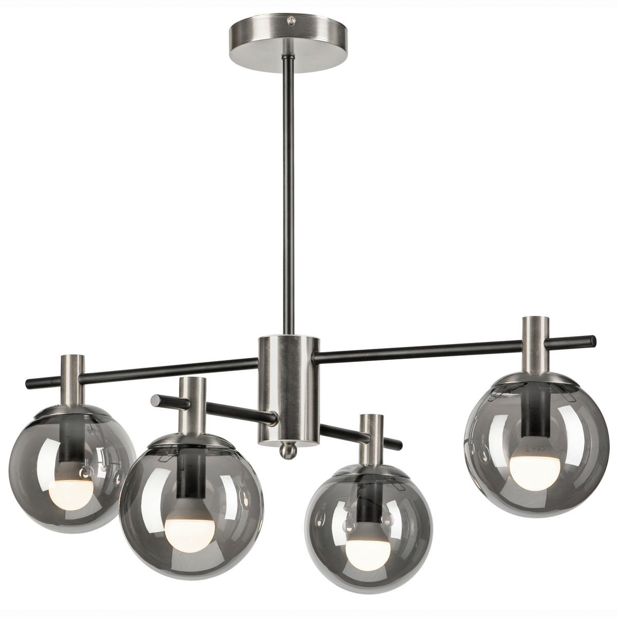 Lamkur Deckenleuchte Chrom Glas Stahl B/H/L: ca. 61x53x61 cm E14 4 Brennstellen LILOU - Chrom (61,00/61,00/53,00cm) - Lamkur