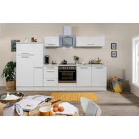 Respekta Küchenblock Amanda weiß Hochglanz B/H/T: ca. 300x200x60 cm Amanda - weiß/Edelstahloptik (300,00/200,00/60,00cm) - Respekta