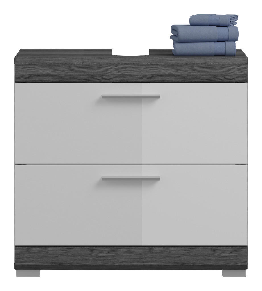 Thumbnail - Badezimmer-Set Scout Rauchsilber Nachbildung weiß Hochglanz B/H/T: ca. 112x191x34 cm