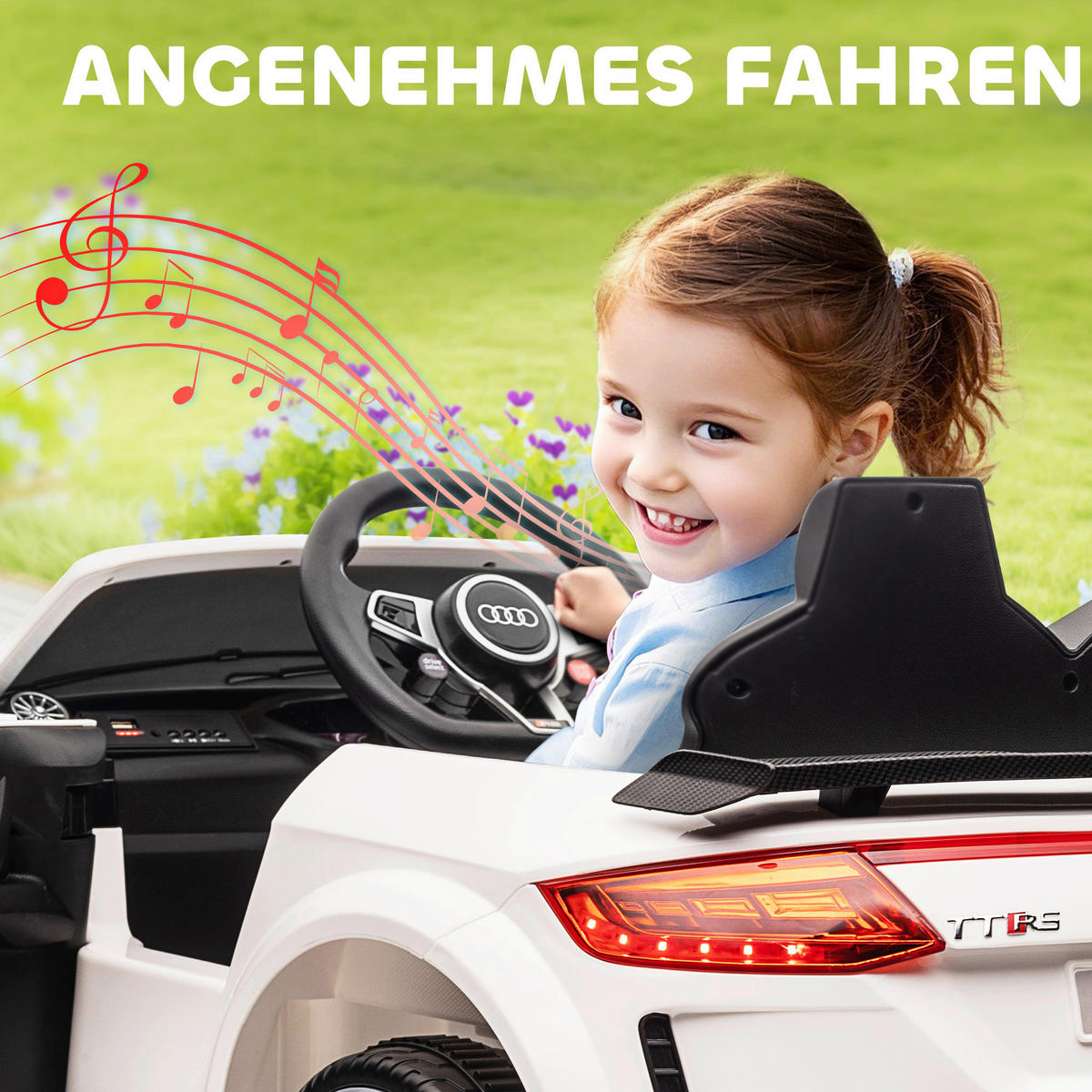 HOMCOM Kinder-Elektroauto weiß B/H/L: ca. 60x44x102 cm Kinder-Elektroauto - weiß (102,00/60,00/44,00cm) - HOMCOM