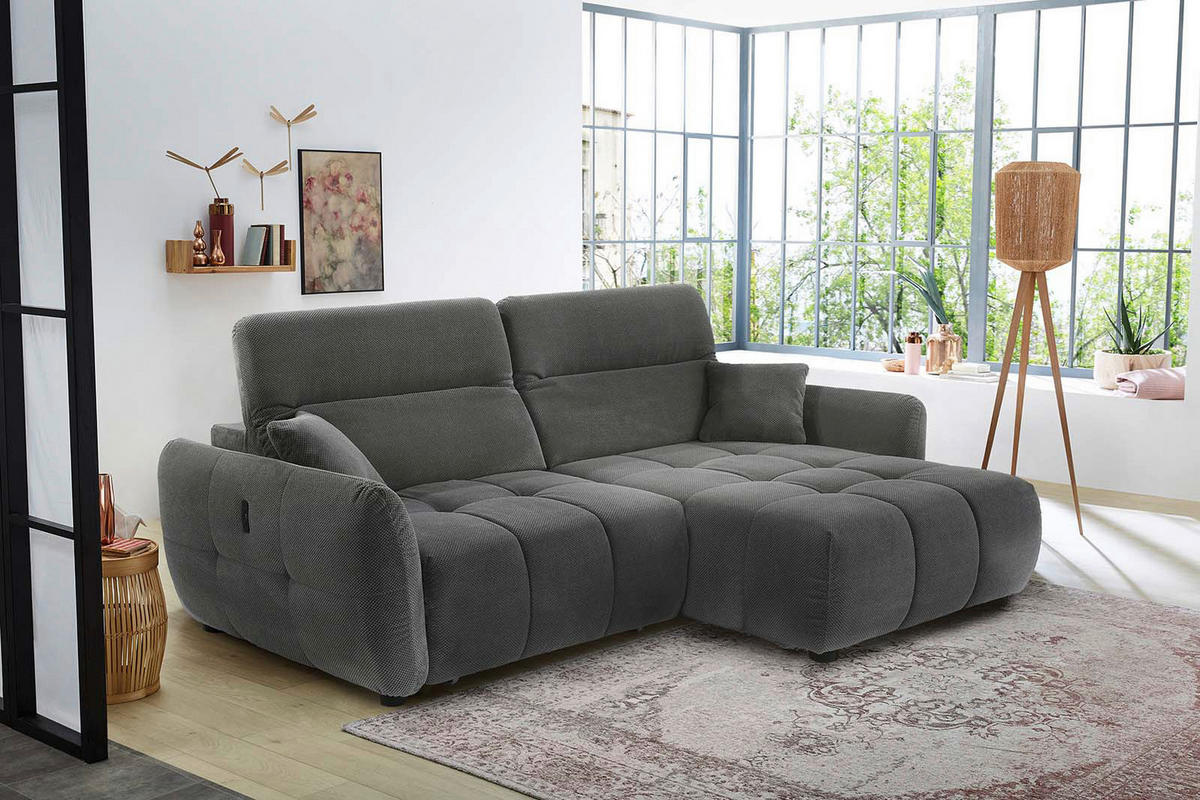 Ecksofa grau Kord B/H/T: ca. 260x106x191 cm Zoom_Ecksofa - schwarz/grau (260,00/106,00/191,00cm)