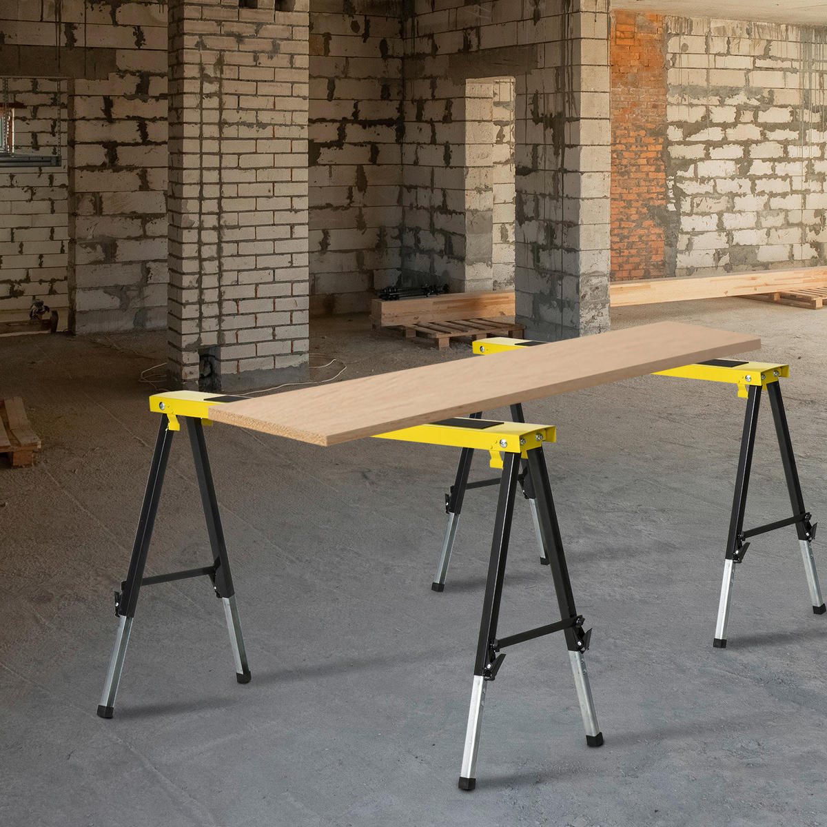 DURHAND Werkbank gelb Edelstahl B/H/L: ca. 49x100x90 cm Werkbank - gelb/schwarz (90,00/49,00/100,00cm) - DURHAND