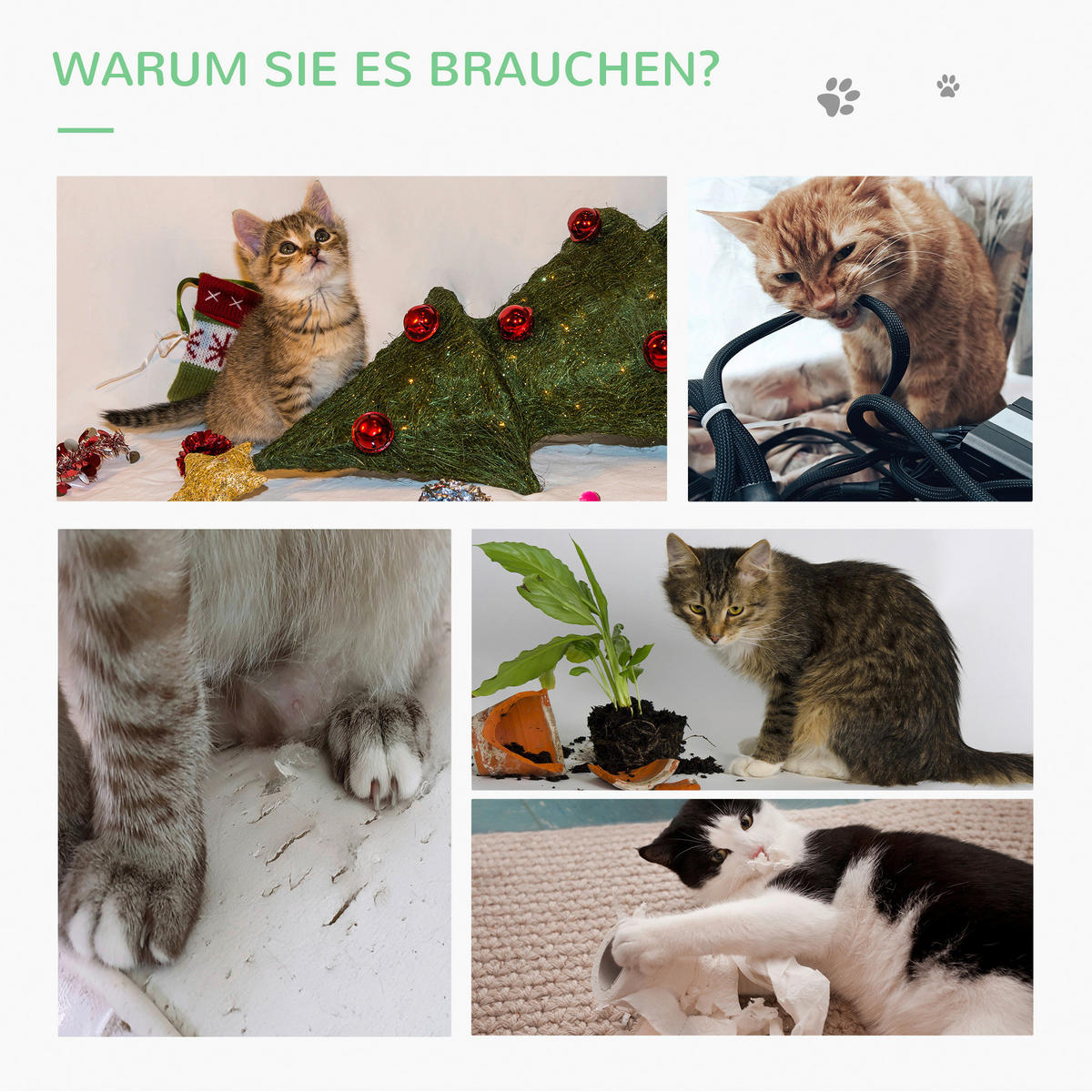 PawHut Kratzbaum grün Edelstahl B/H/L: ca. 32x32x60 cm Kratzbaum - natur/grün (60,00/32,00/32,00cm) - PawHut
