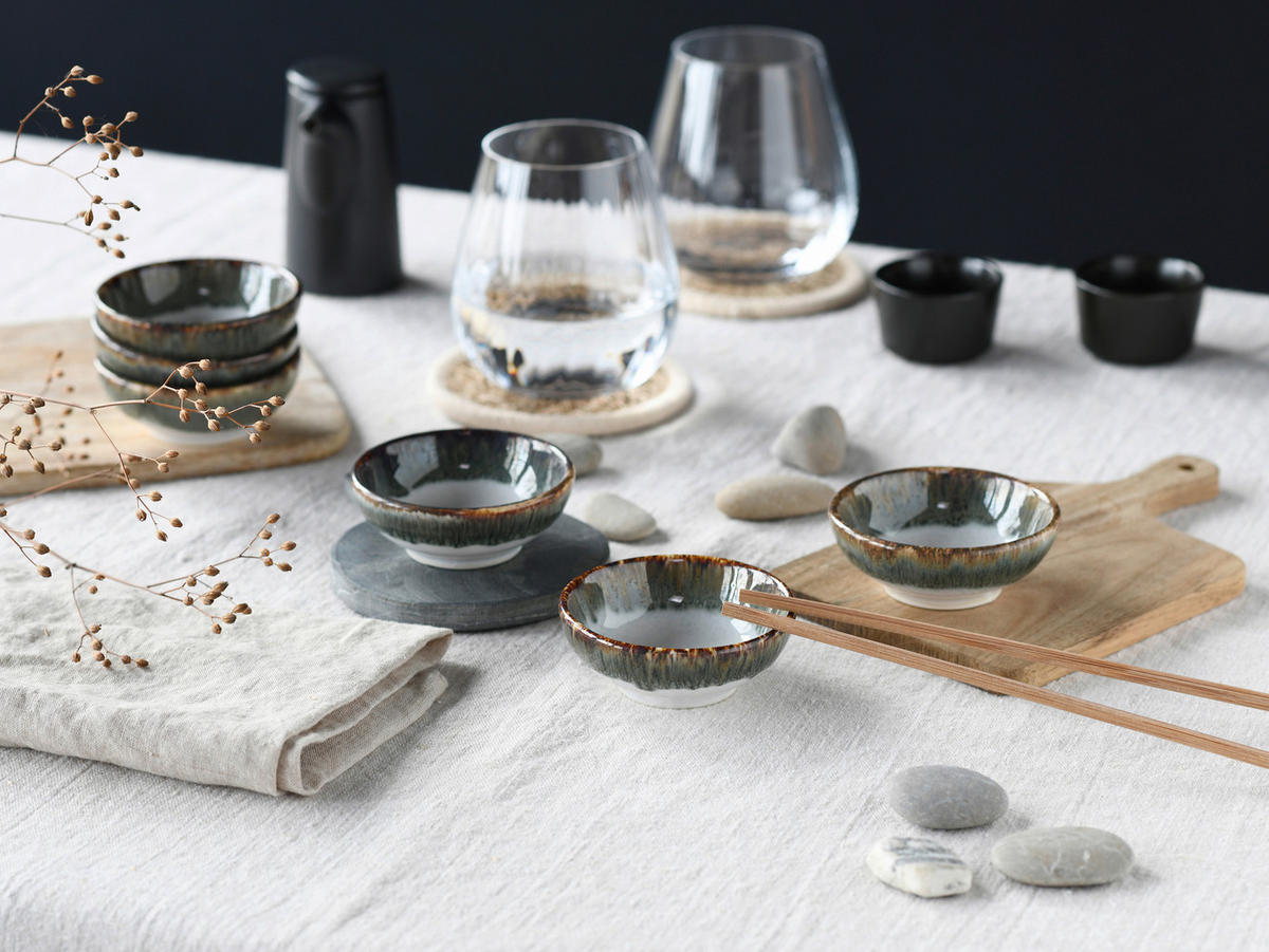 CreaTable Dipschalen-Set Cascade grau Steinzeug Cascade - grau - CreaTable