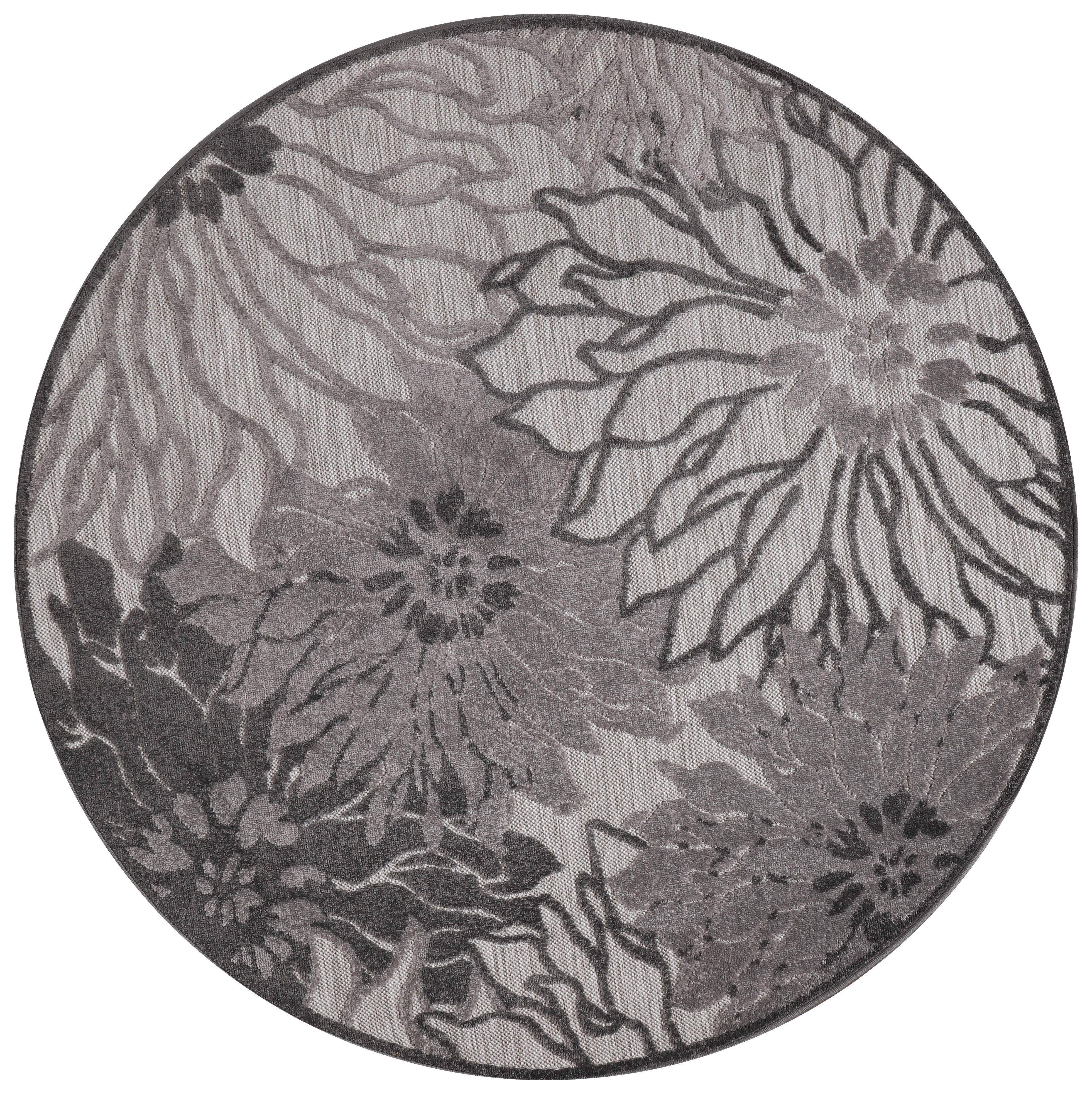 Sanat Outdoorteppich FLORAL grau B/L: ca. 200x200 cm FLORAL - grau (200,00/200,00cm) - Sanat
