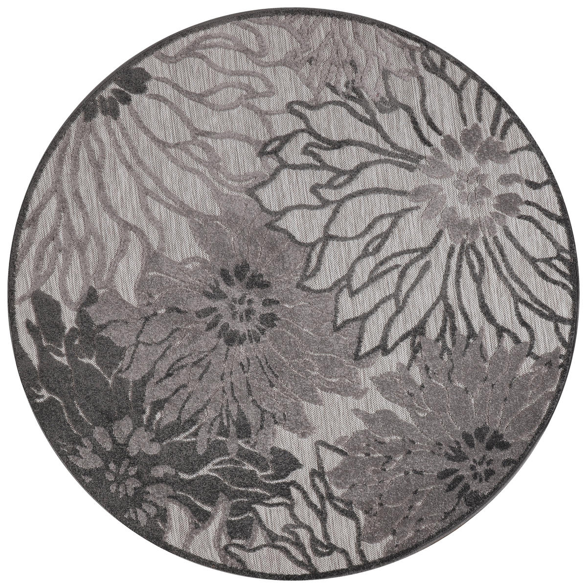 Sanat Outdoorteppich FLORAL grau B/L: ca. 200x200 cm FLORAL - grau (200,00/200,00cm) - Sanat
