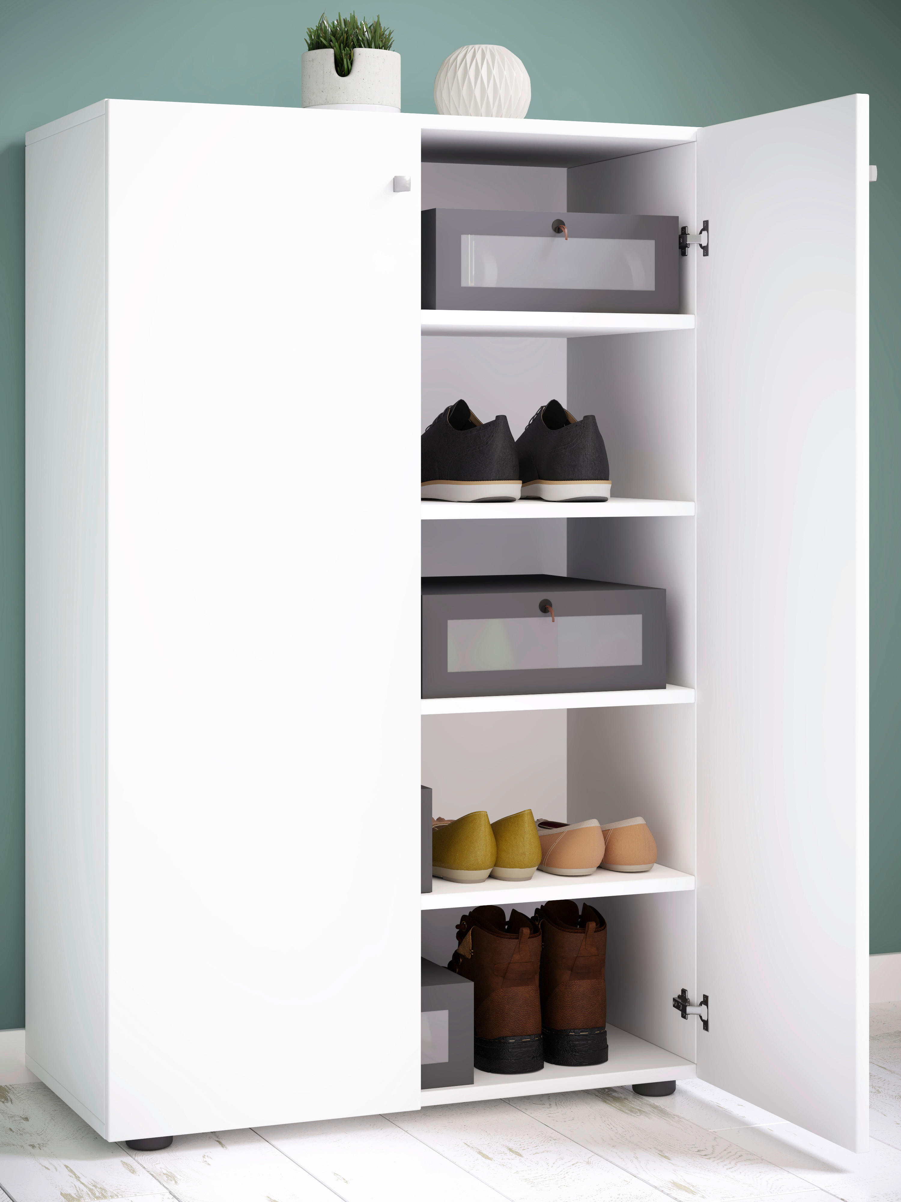 Schuhschrank Lona weiß B/H/T: ca. 70x110x39 cm Lona - weiß (70,00/110,00/39,00cm) - VCM Möbel