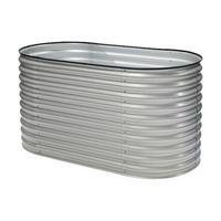 Westmann Hochbeet Oval silber Metall B/H/L: ca. 80x82x160 cm Oval - silber (160,00/80,00/82,00cm) - Westmann
