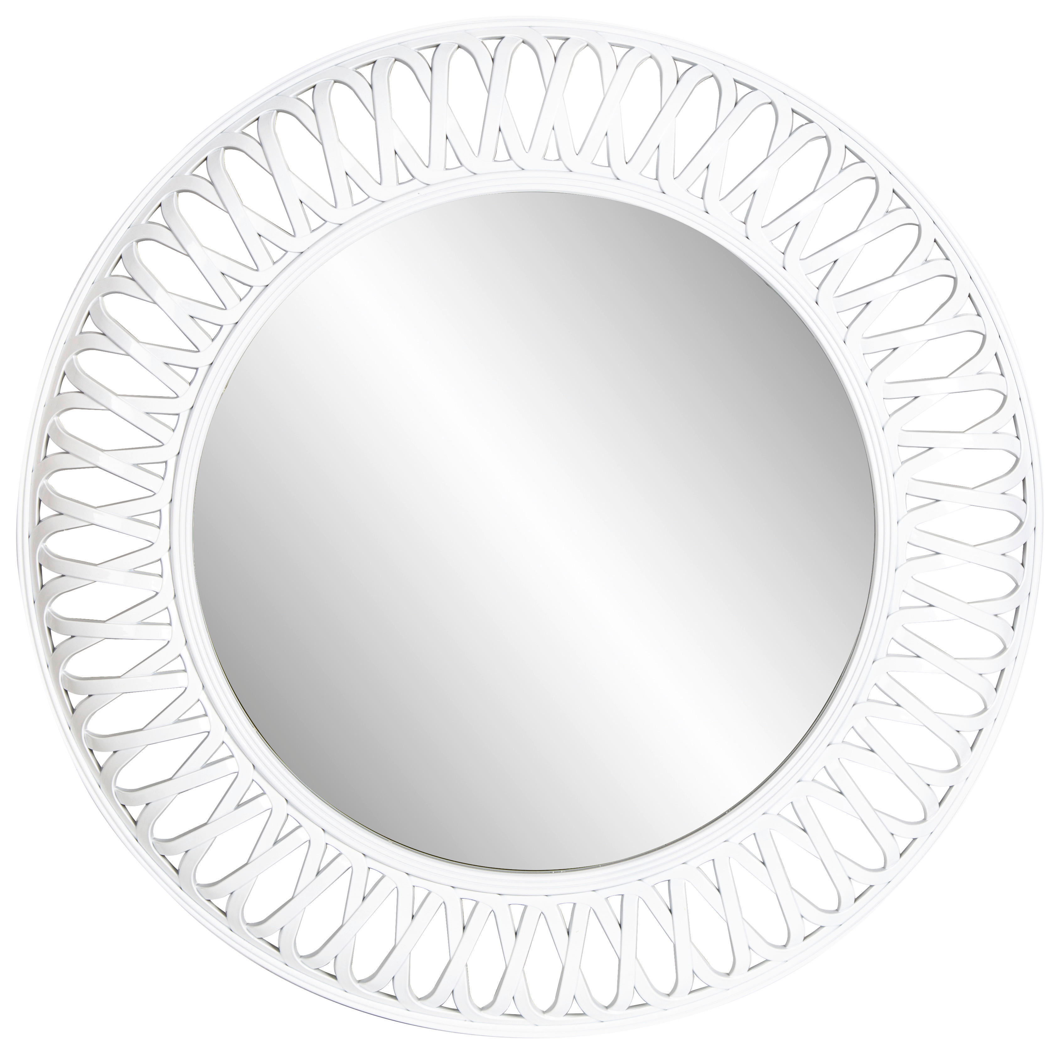 Rahmenspiegel Fabienne weiß glänzend Kunststoff D: ca. 76 cm Fabienne - weiß (76,00cm)