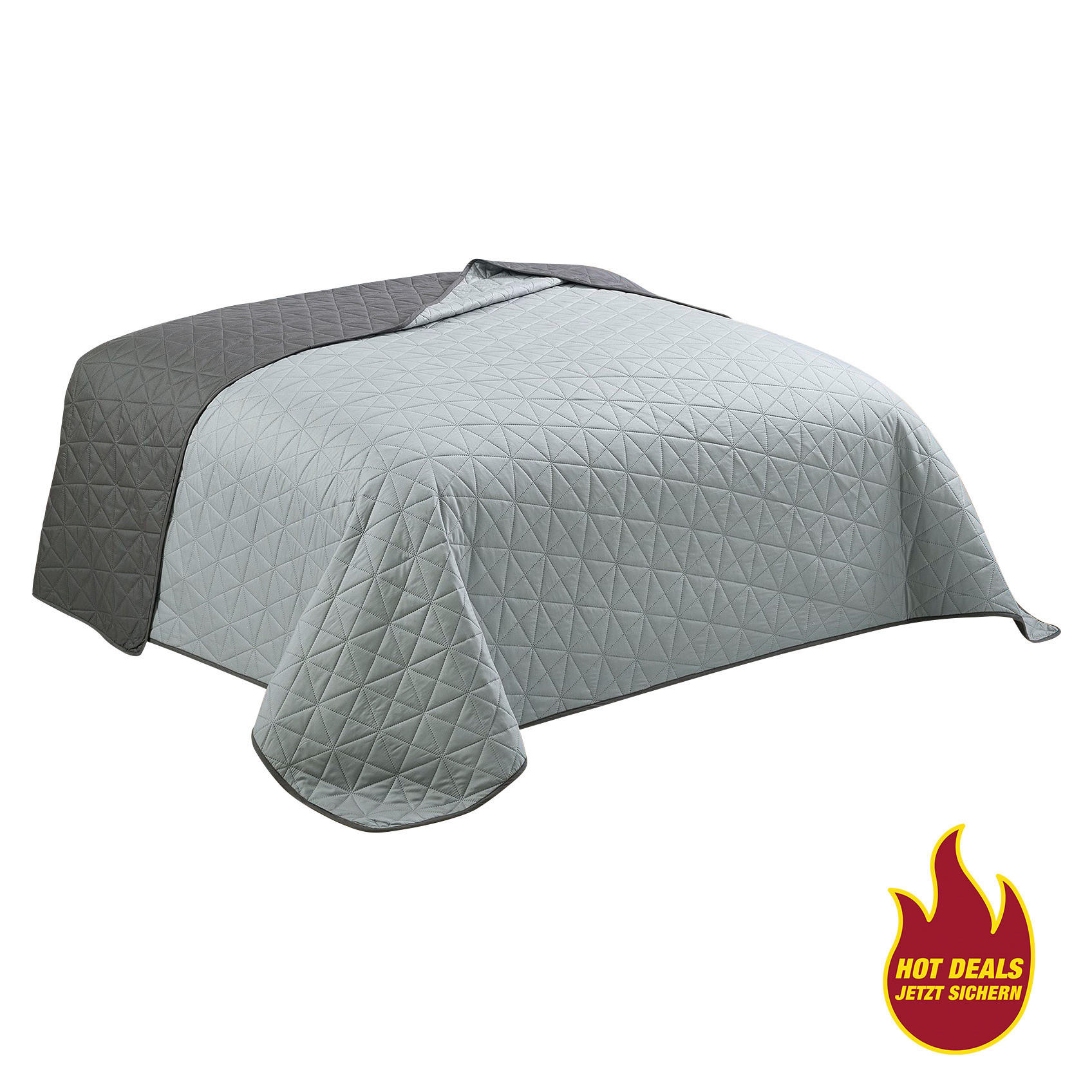 Tagesdecke Tagesdecke_uni grau 220x240cm - anthrazit/silber (220,00/240,00cm)