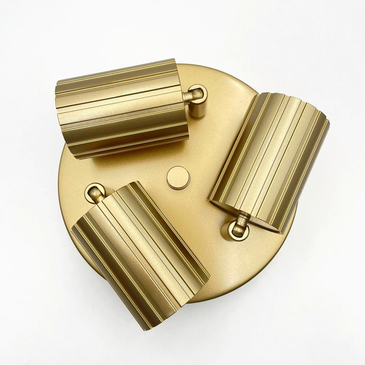 Lamkur Strahler gold Stahl B/H/L: ca. 18x19,5x18 cm 3 Brennstellen Prisma - gold (18,00/18,00/19,50cm) - Lamkur