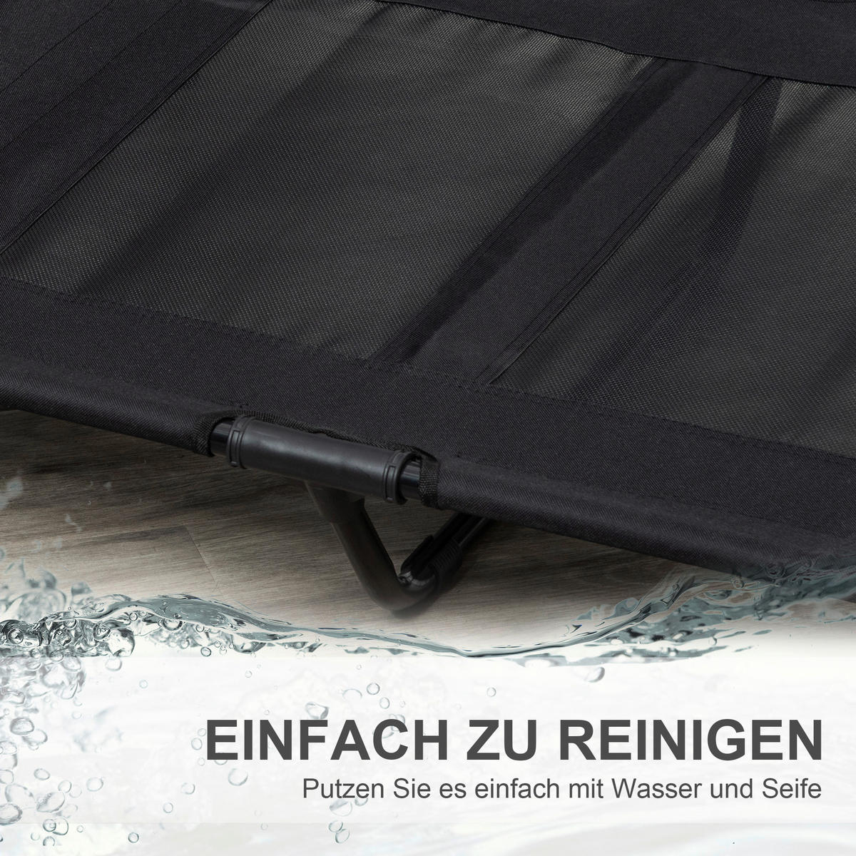 PawHut Hundeliege schwarz Metall B/H/L: ca. 76x18x92 cm Hundeliege - schwarz (92,00/76,00/18,00cm) - PawHut