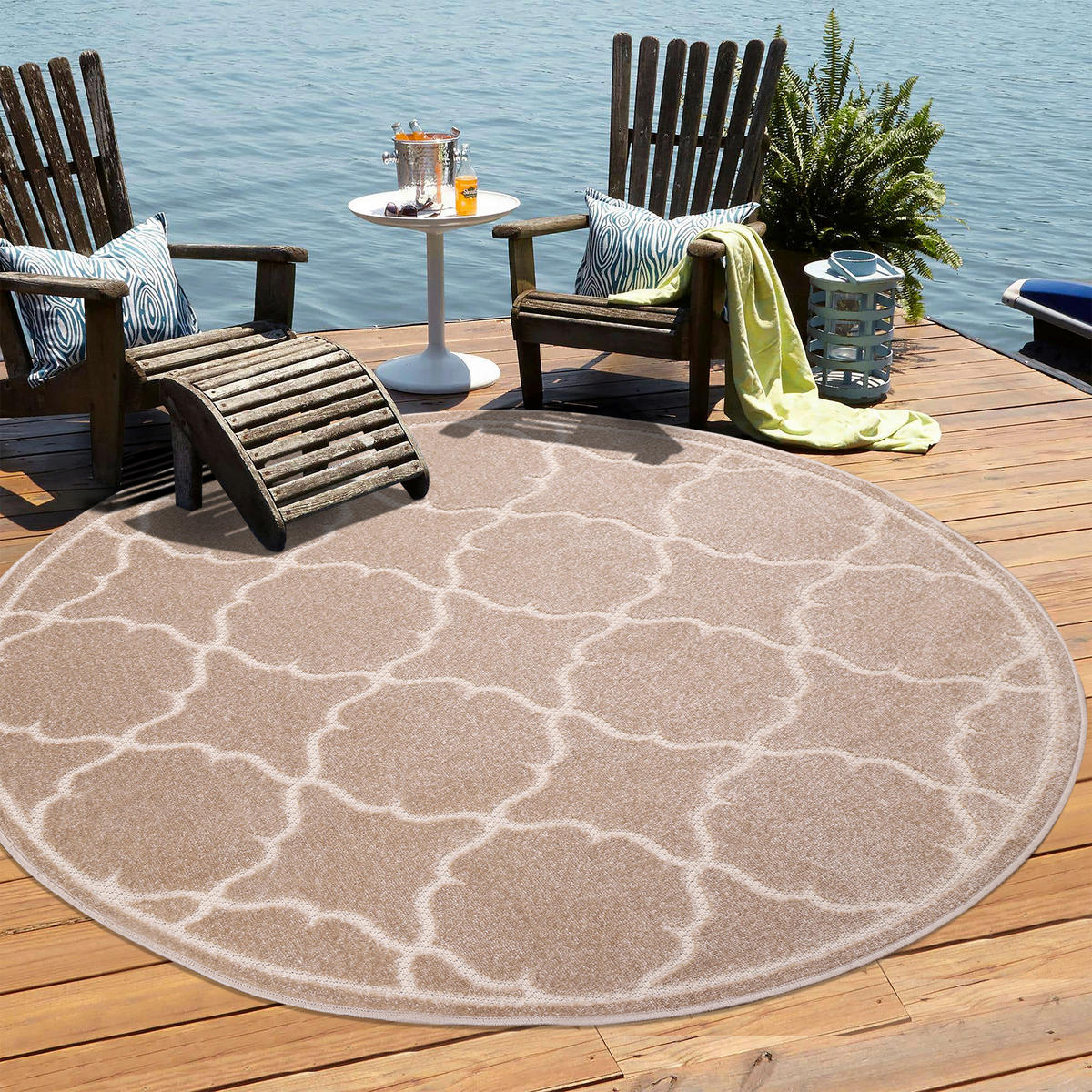 Sanat Outdoorteppich BERLIN beige B/L: ca. 150x150 cm BERLIN - beige (150,00/150,00cm) - Sanat