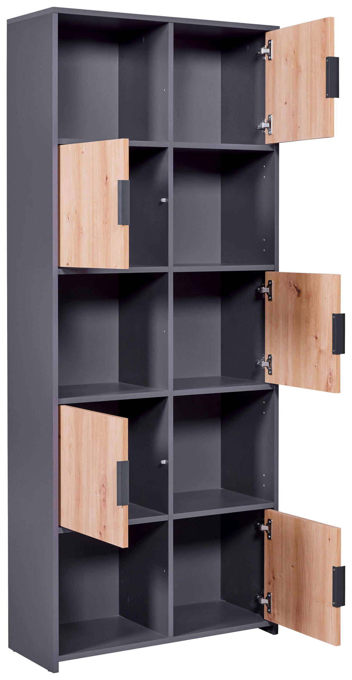 Standregal Pepeto 5T anthrazit beschichtet Optik B/H/L: ca. 30x185x77 cm Pepeto 5T - anthrazit (77,00/30,00/185,00cm) - Inter Link