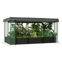 Outsunny Hochbeet dunkelgrau Edelstahl B/H/L: ca. 110x230x110 cm Hochbeet - dunkelgrau (110,00/110,00/230,00cm) - Outsunny
